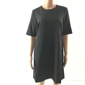 New Women's Sheath Shift Dress Office Above Knee Shortsleeve Work Career Black